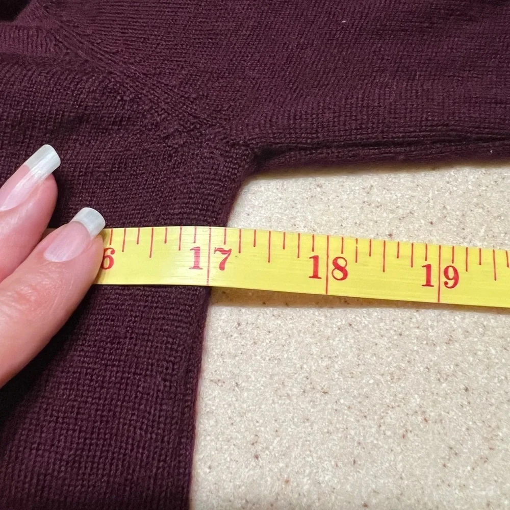 Nanette‎ Lepore  Plum Burgundy Crew Neck Sweater medium extra fine merino wool
